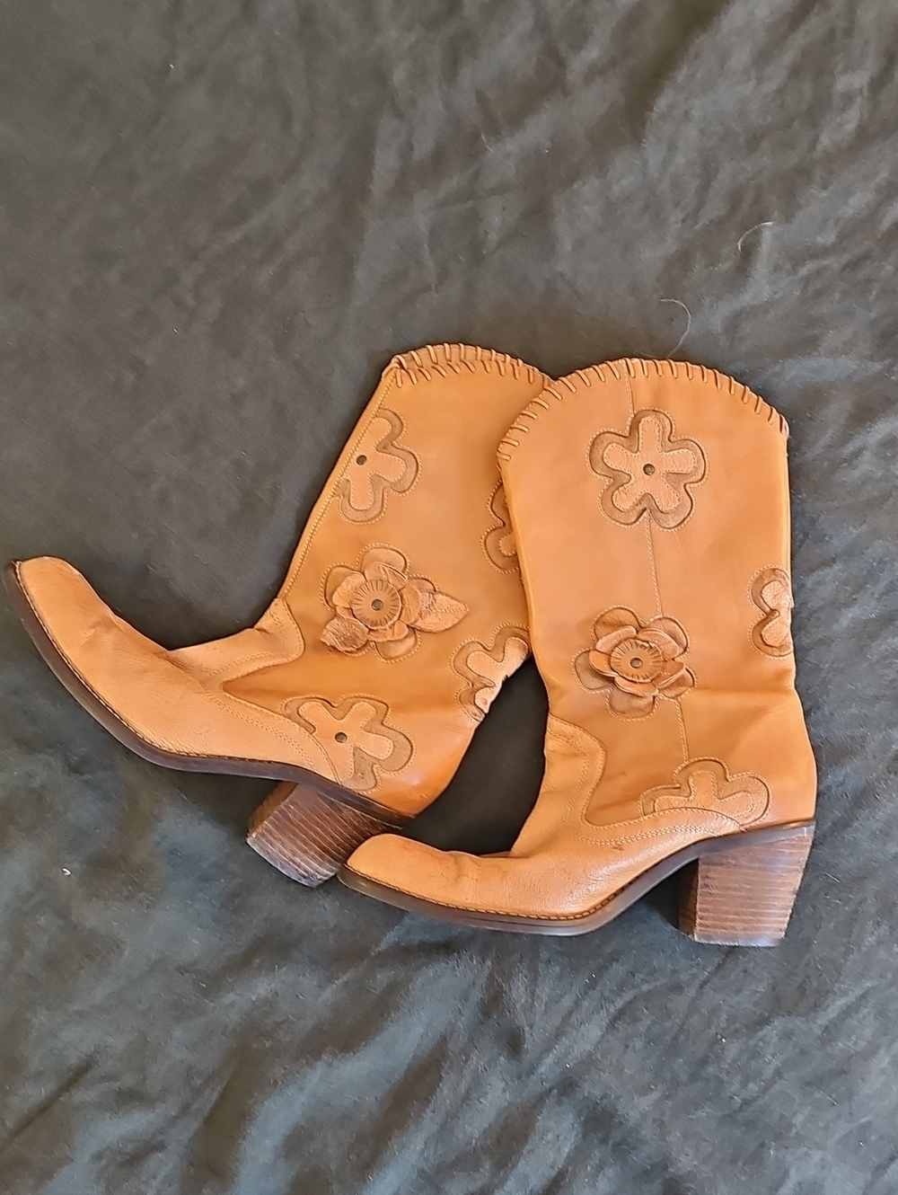 MIA Candida Leather Cowgirl Boots Size 7